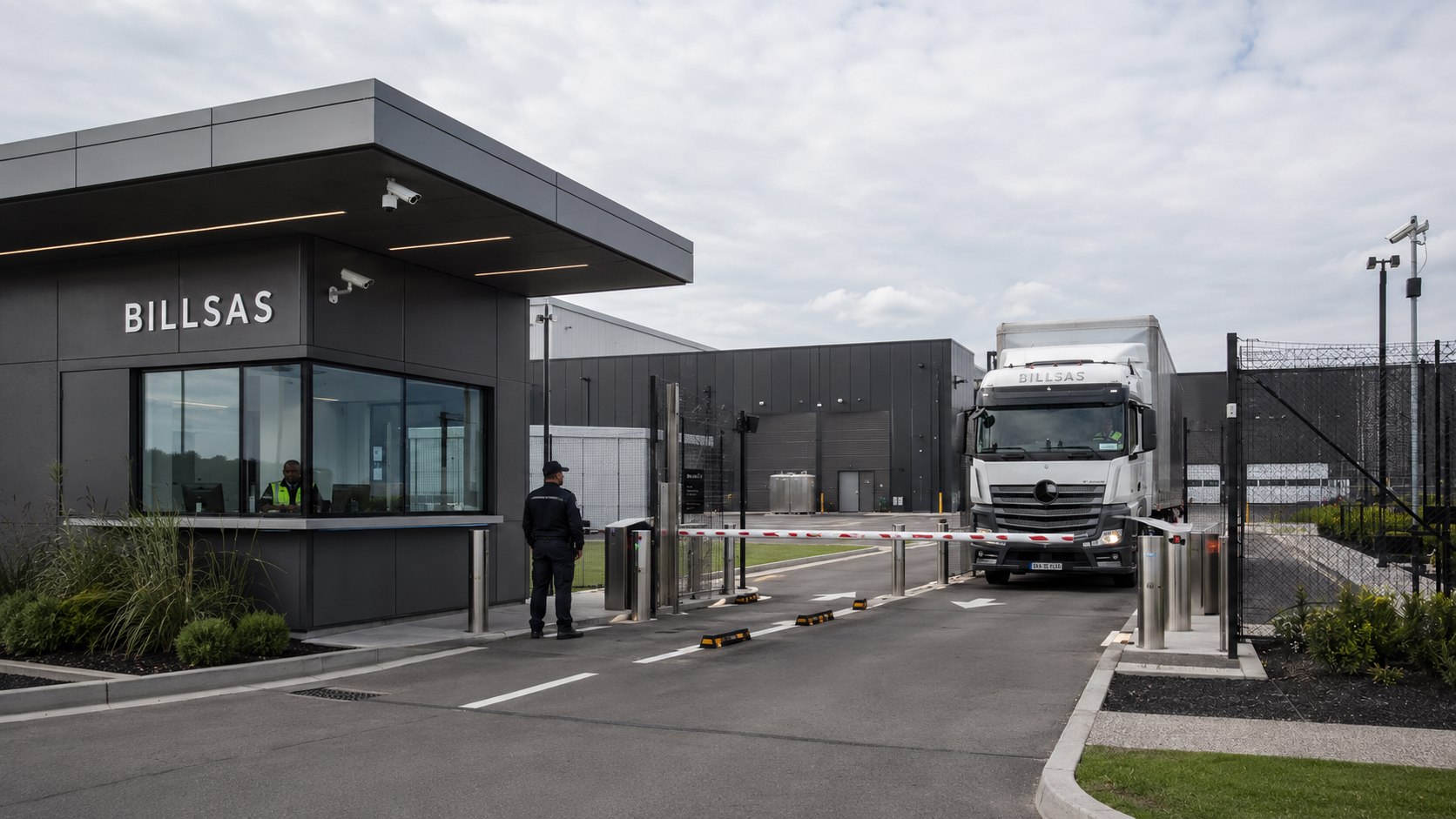 BILLSAS vehicle security checkpoint and exterior data center access control.