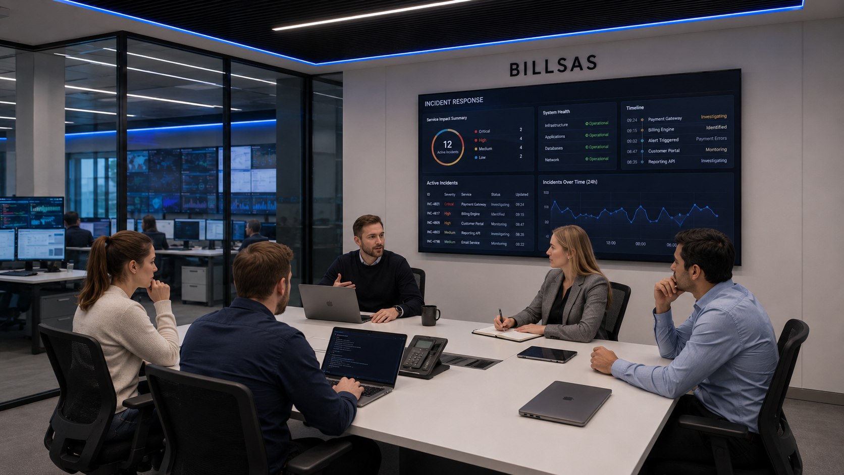 BILLSAS meeting room used for intelligent wealth application and client review workflows.